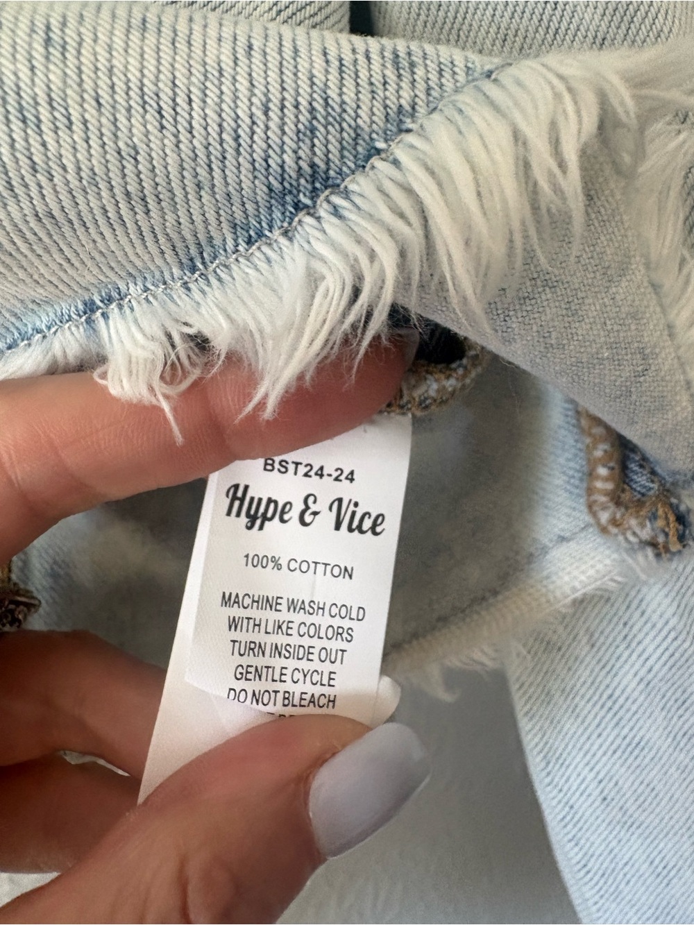 Hype & Vice West Virginia WVU Cropped Denim Jean Jacket XL NWT Damaged New Game - Picture 6 of 8